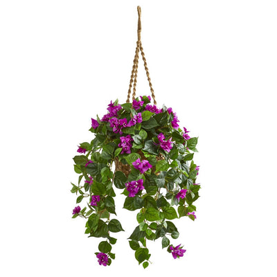 Bougainvillea Artificial Plant in Hanging Basket Default Title