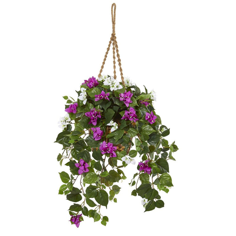 30” Mixed Bougainvillea Artificial Plant Hanging Basket Default Title