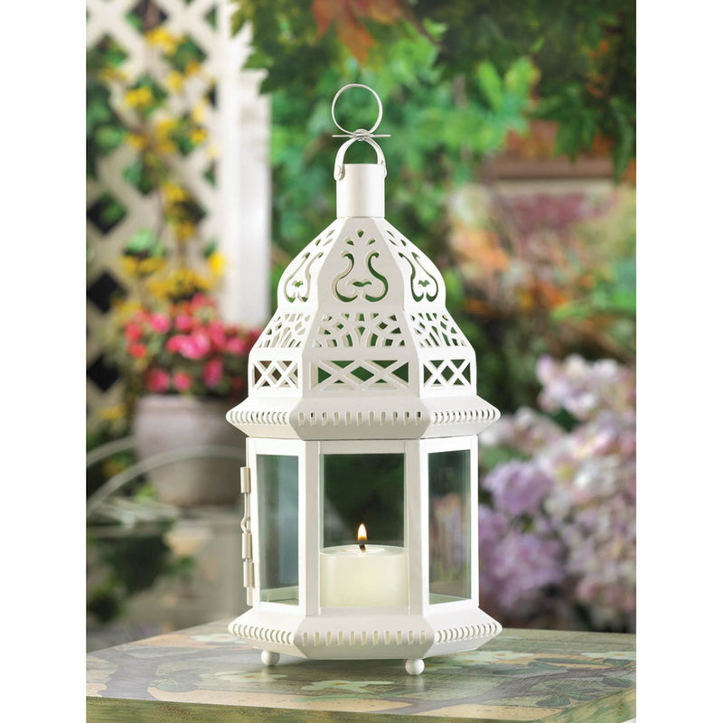 WHITE MOROCCAN STYLE LANTERN Default Title