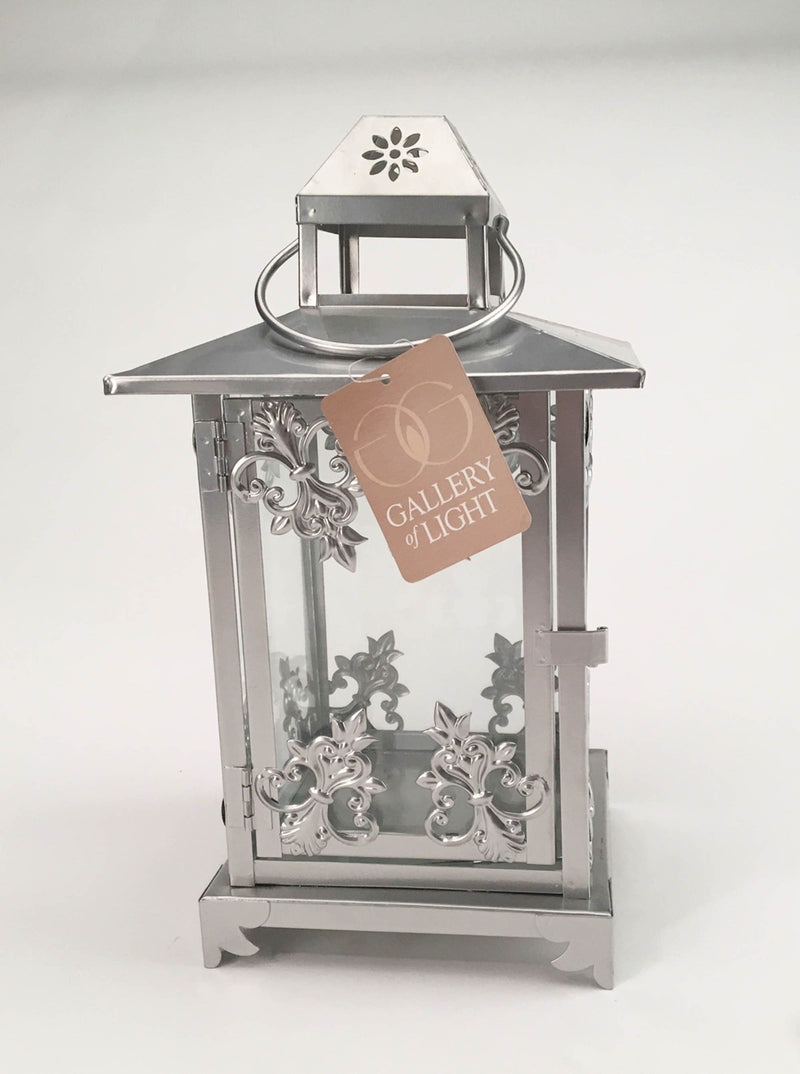 SILVER SCROLLWORK CANDLE LANTERN Default Title