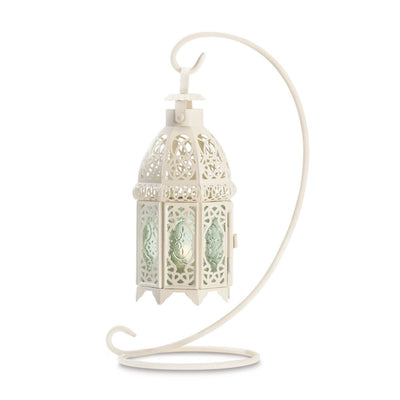 WHITE FANCY CANDLE LANTERN WITH STAND Default Title