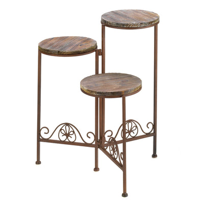 RUSTIC TRIPLE PLANTER STAND Default Title