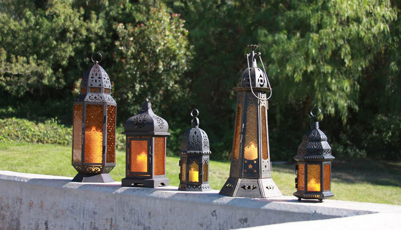 TALL MOROCCAN-STYLE CANDLE LANTERN Default Title