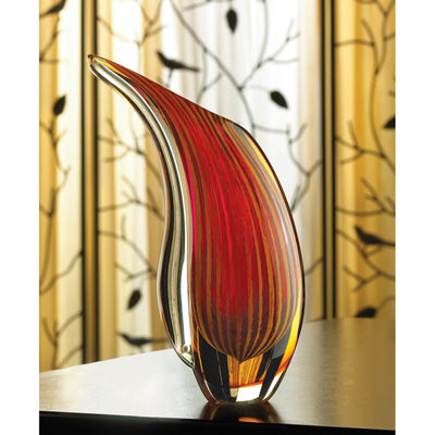 CRIMSON SUNSET ART GLASS VASE Default Title