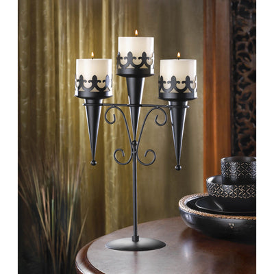 MEDIEVAL TRIPLE CANDLE STAND Default Title