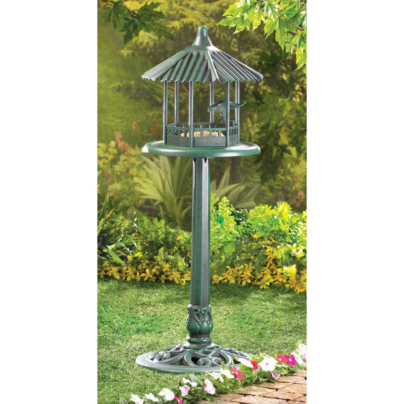 VERDIGRIS GAZEBO STANDING BIRD FEEDER Default Title