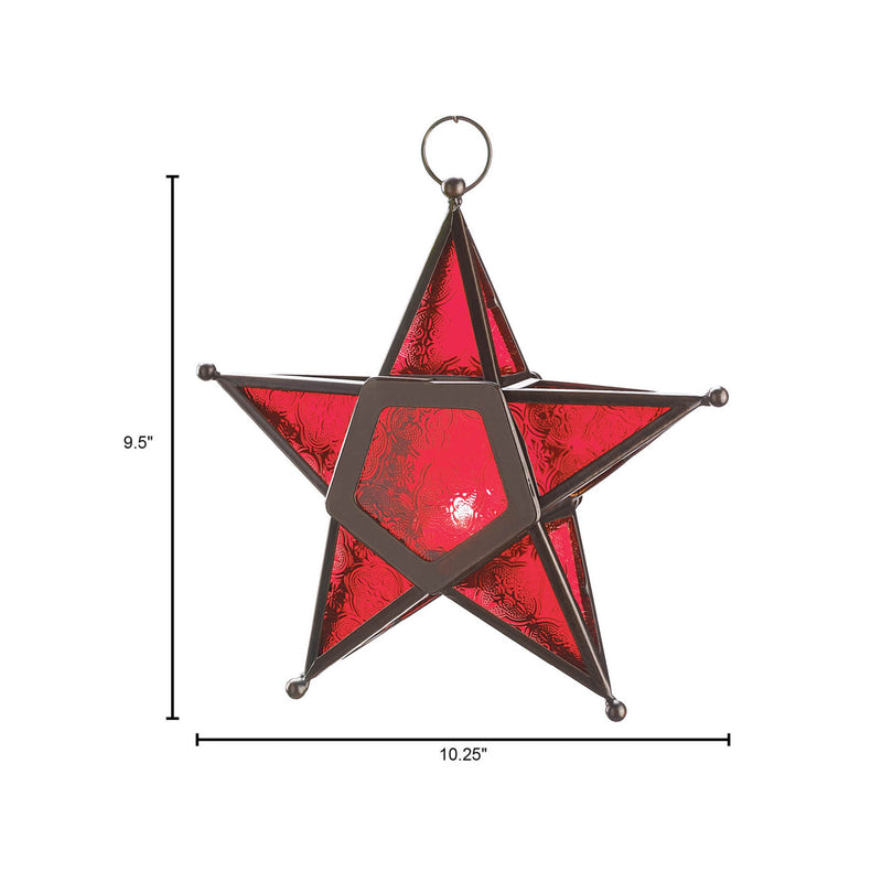 RED GLASS STAR LANTERN Default Title