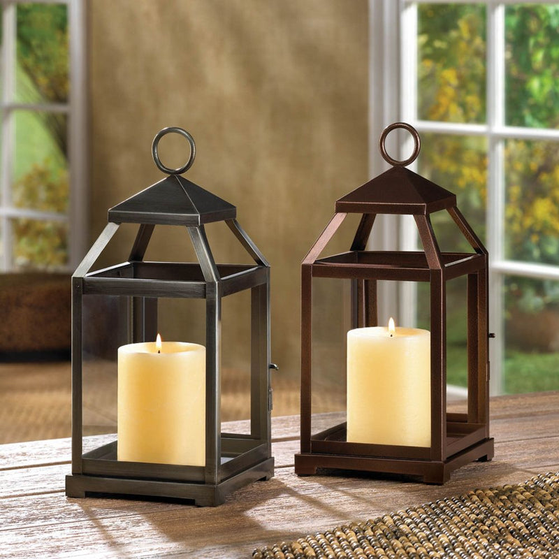 RUSTIC SILVER CONTEMPORARY LANTERN Default Title