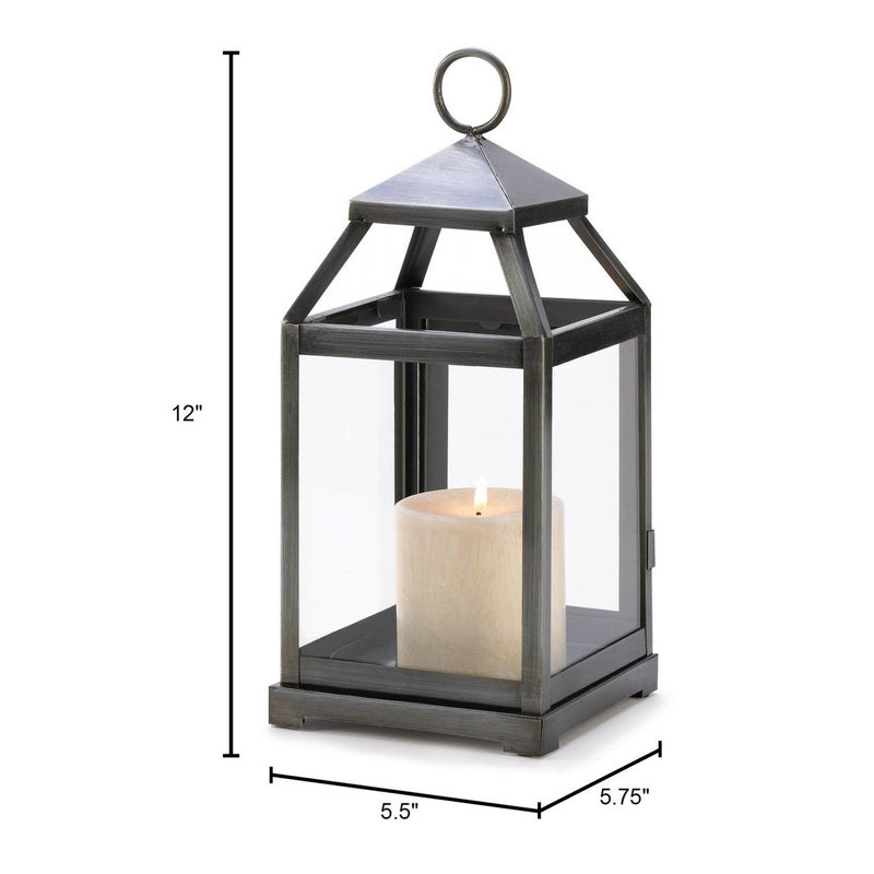 RUSTIC SILVER CONTEMPORARY LANTERN Default Title