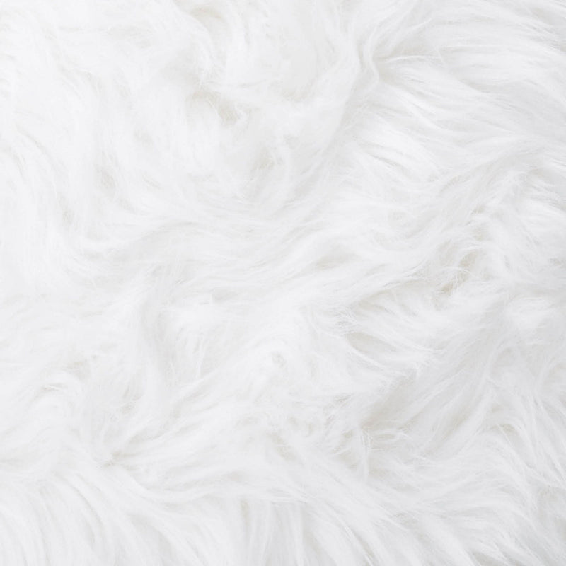 FUZZY WHITE OTTOMAN POUF Default Title