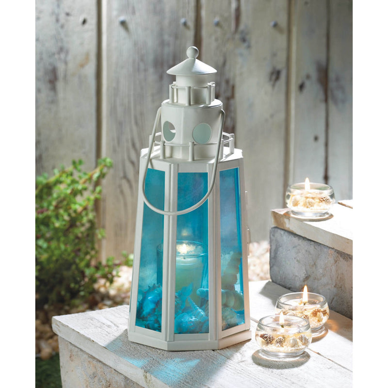 OCEAN BLUE LIGHTHOUSE CANDLE LAMP Default Title