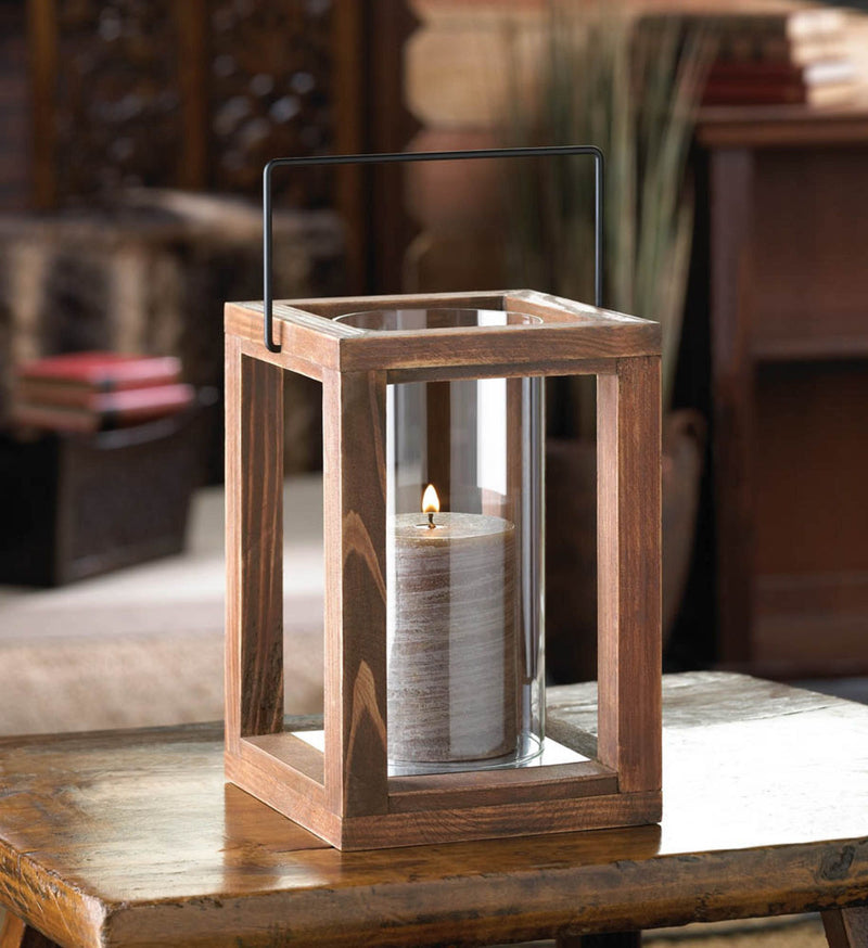 RUSTIC GARDEN WOODEN LANTERN Default Title