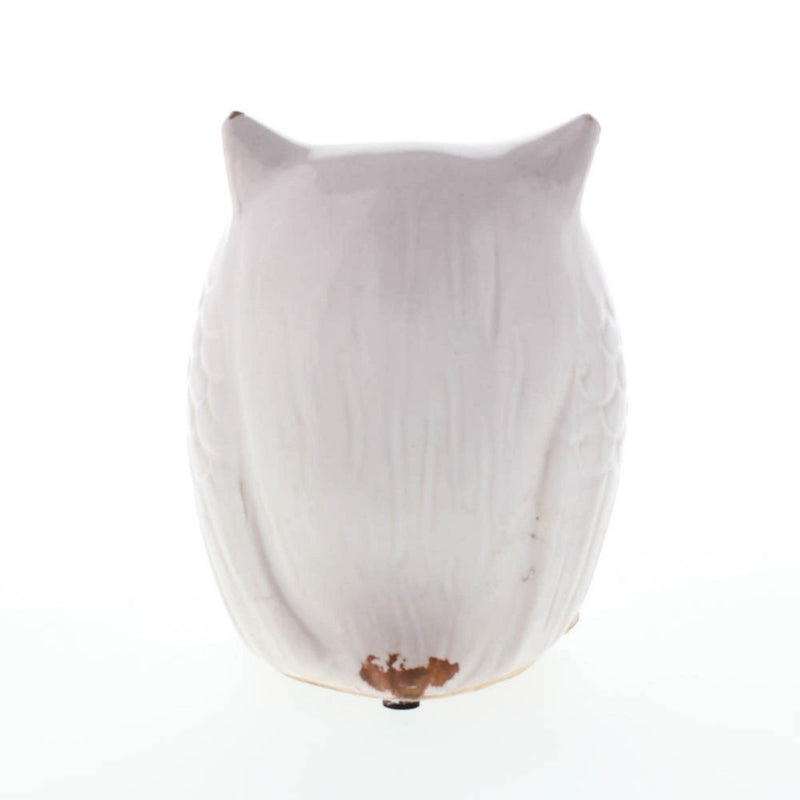 DISTRESSED WHITE OWL FIGURINE Default Title