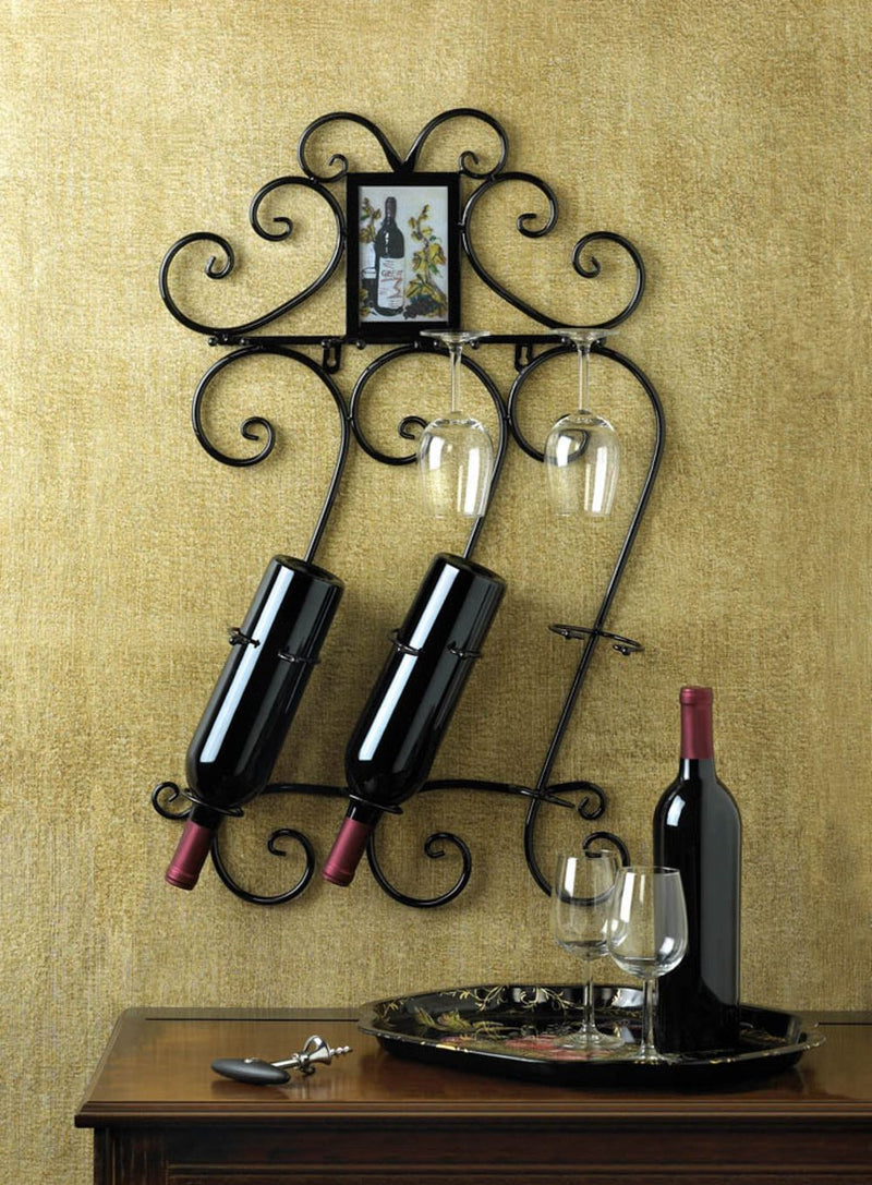 SCROLLWORK WALL WINE RACK Default Title