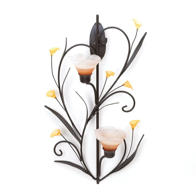 AMBER LILIES CANDLE WALL SCONCE Default Title