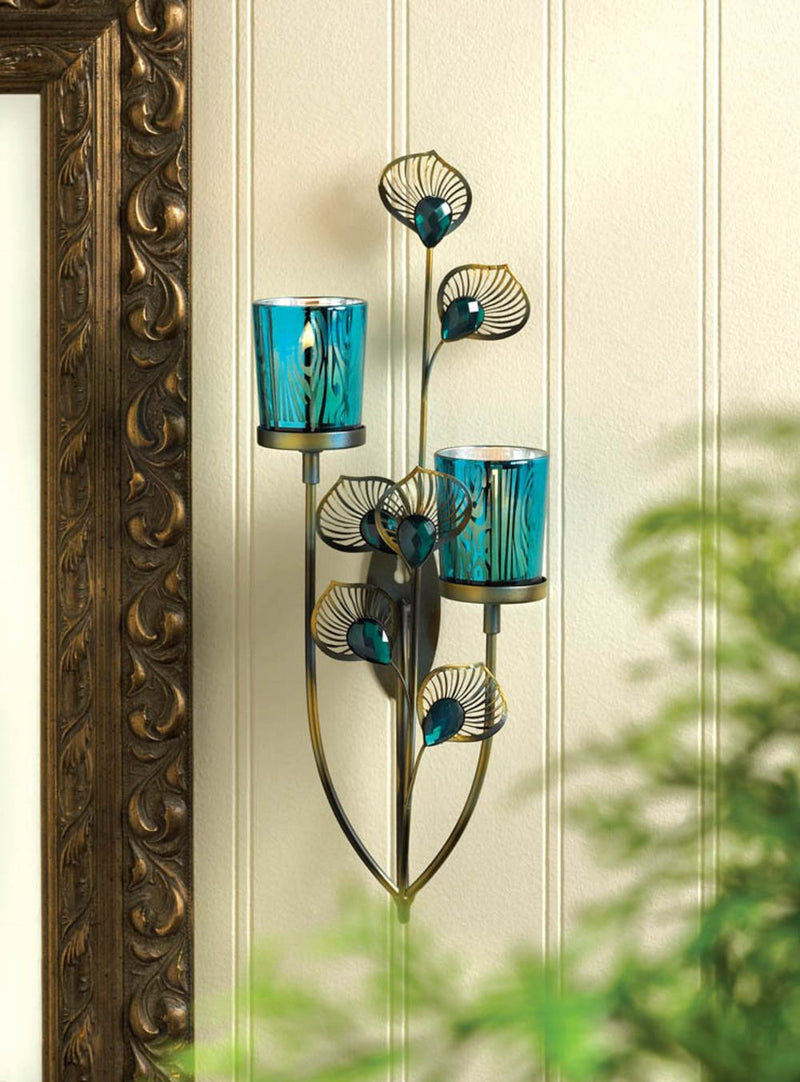 PEACOCK PLUME WALL SCONCE Default Title