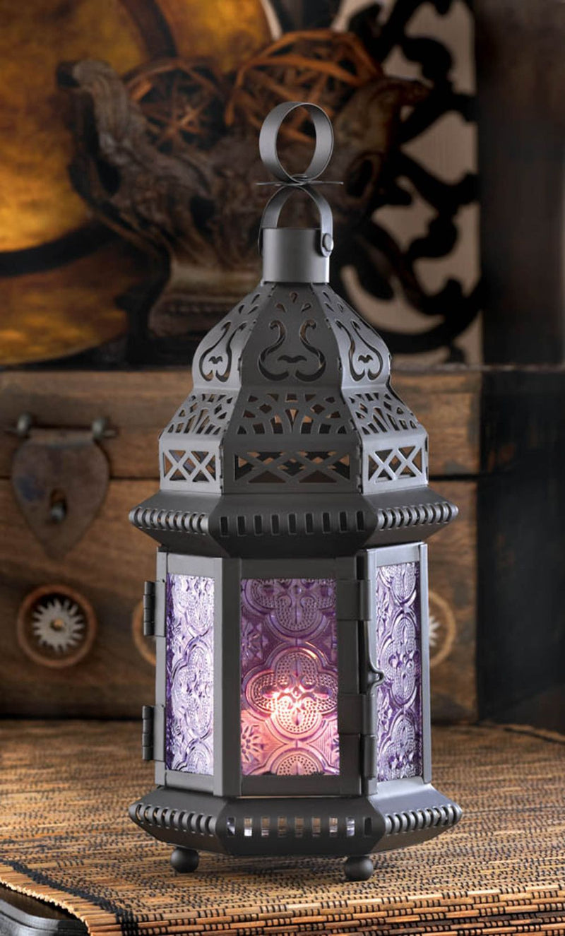 PURPLE MOROCCAN STYLE LANTERN Default Title