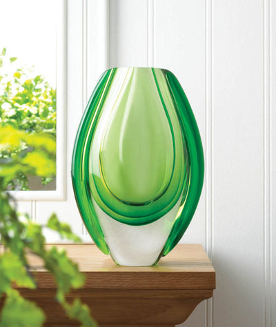 EMERALD ART GLASS VASE Default Title