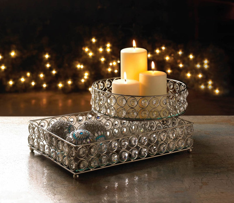 SHIMMER RECTANGULAR JEWELED TRAY Default Title