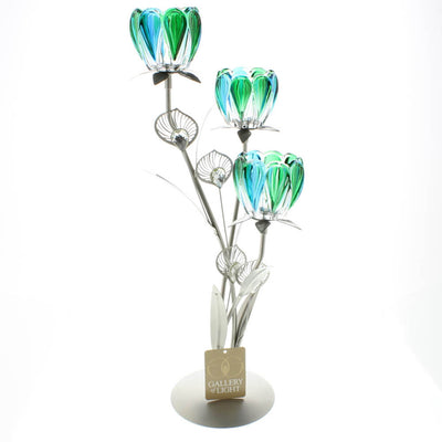 TRIPLE PEACOCK BLOOM CANDLEHOLDER Default Title