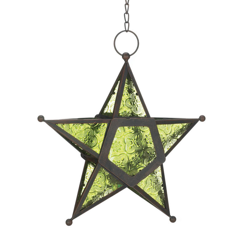 GREEN GLASS STAR LANTERN Default Title