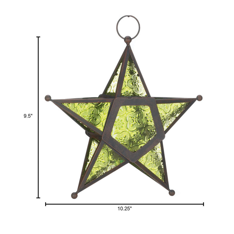 GREEN GLASS STAR LANTERN Default Title