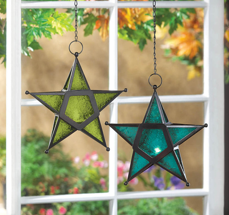 GREEN GLASS STAR LANTERN Default Title