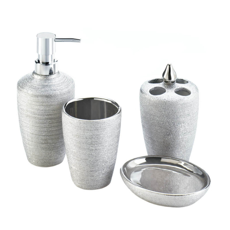 SILVER SHIMMER BATH ACCESSORY SET Default Title