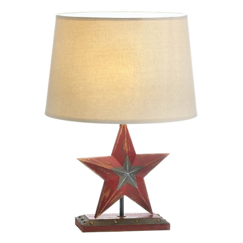 FARMHOUSE RED STAR TABLE LAMP Default Title