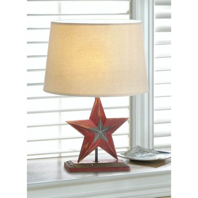 FARMHOUSE RED STAR TABLE LAMP Default Title