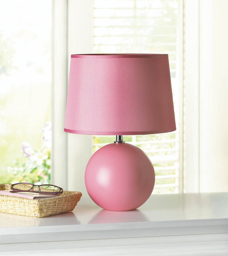 PINK ROUND BASE TABLE LAMP Default Title