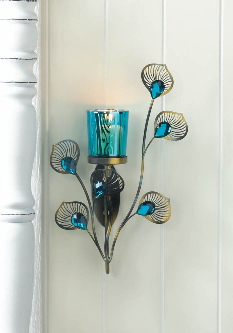 PEACOCK INSPIRED SINGLE SCONCE Default Title