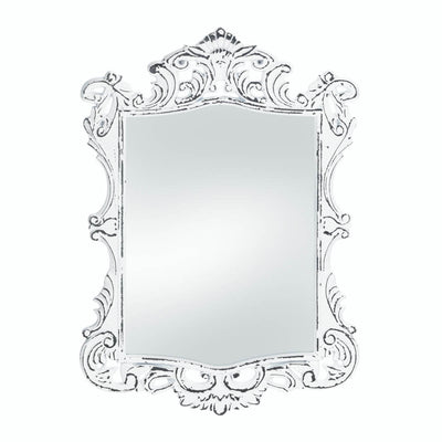 REGAL WHITE DISTRESSED WALL MIRROR Default Title