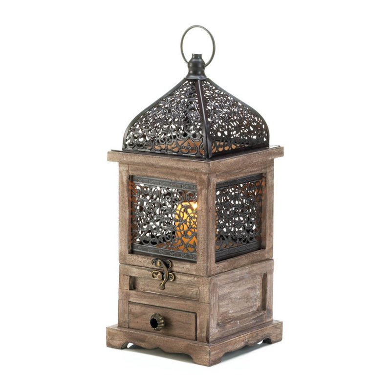 LARGE FLIP-TOP WOODEN LANTERN Default Title