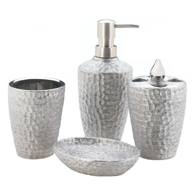 HAMMERED SILVER TEXTURE BATH ACCESSORIES Default Title