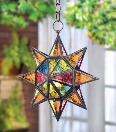 MULTI FACETED COLORFUL STAR LANTERN Default Title