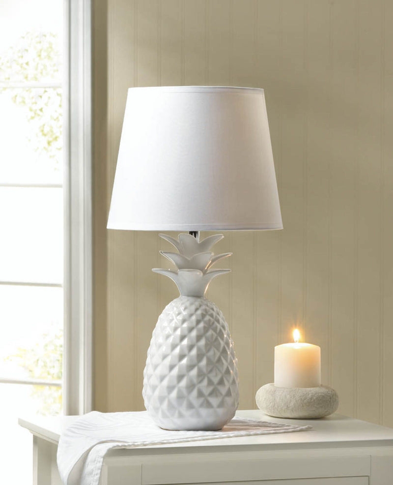 WHITE PINEAPPLE TABLE LAMP Default Title