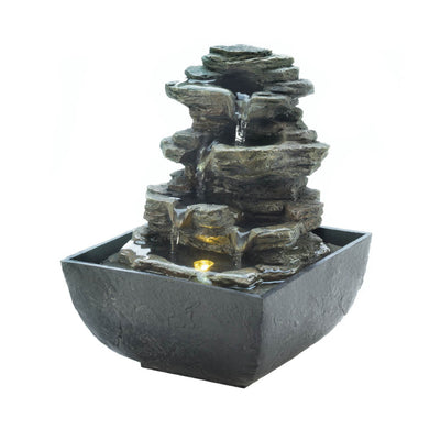 TIERED ROCK FORMATION TABLETOP FOUNTAIN (INCL. PUMP) Default Title