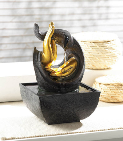 GOLDEN HANDS ACCENT TABLETOP FOUNTAIN (INCL. PUMP) Default Title