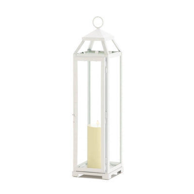 TALL COUNTRY WHITE OPEN TOP LANTERN Default Title