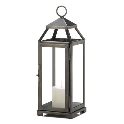 MEDIUM BRUSHED PEWTER LANTERN Default Title