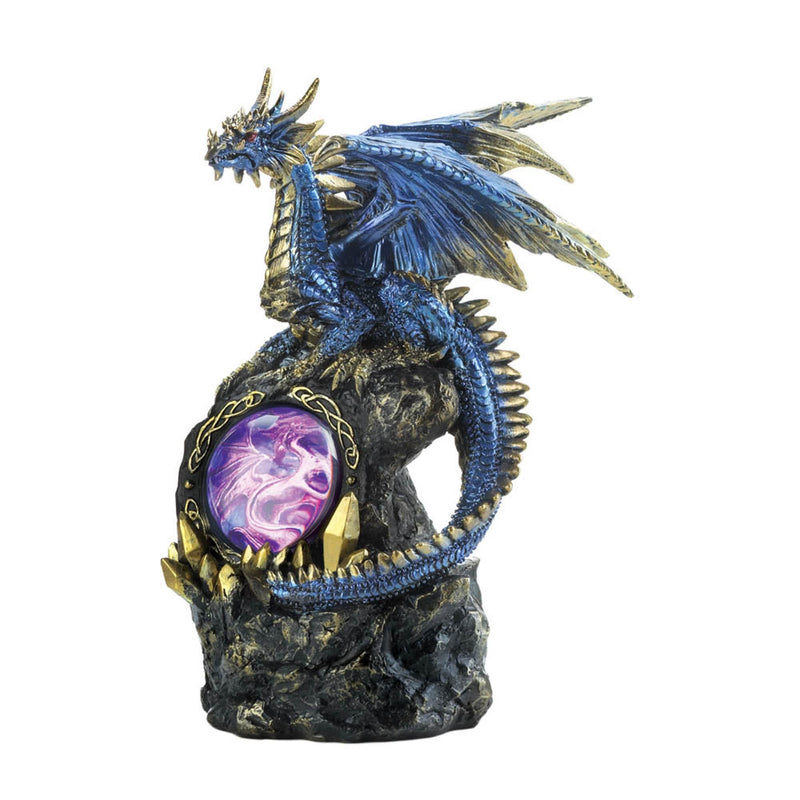 BLUE DRAGON ON ROCKS STATUE Default Title