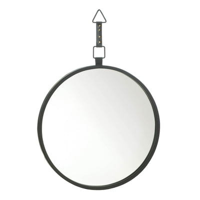 ROUND MIRROR WITH LEATHER STRAP Default Title