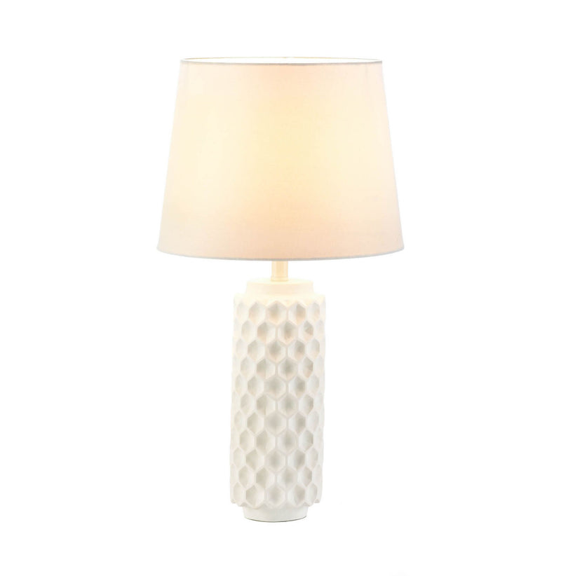 WHITE HONEYCOMB TABLE LAMP Default Title