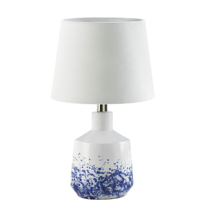 WHITE AND BLUE SPLASH TABLE LAMP Default Title