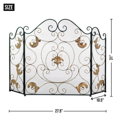 GOLD FLEUR-DE-LIS FIREPLACE SCREEN Default Title