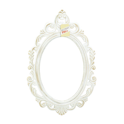 ANTIQUED WHITE WALL MIRROR Default Title