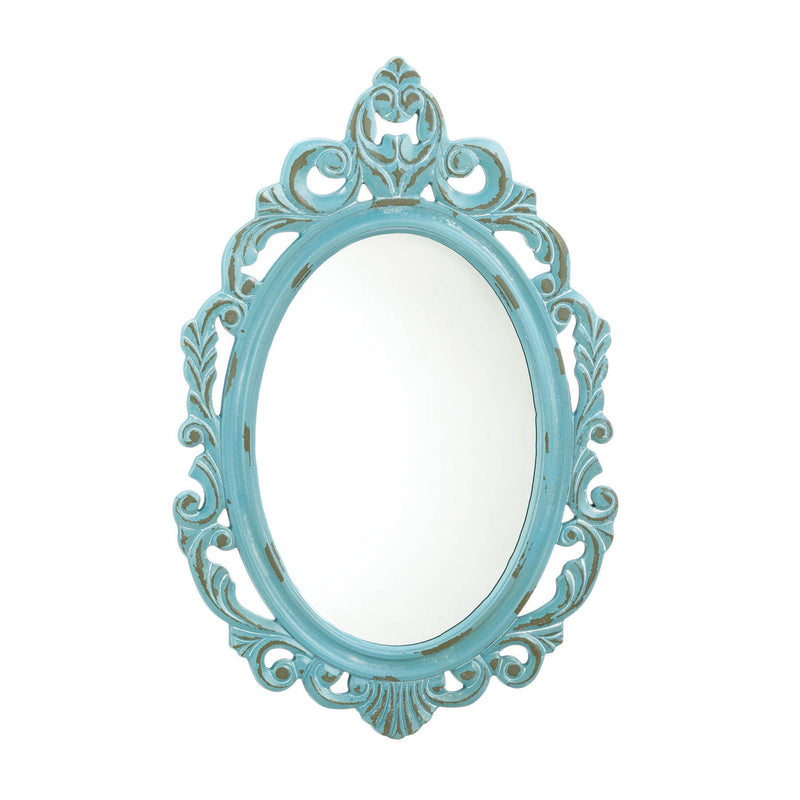 DISTRESSED BABY BLUE WALL MIRROR Default Title