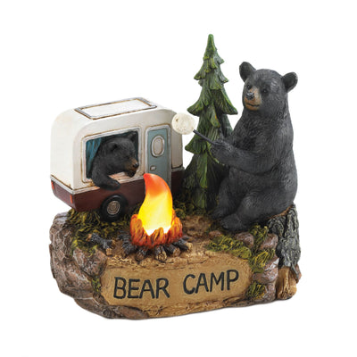 CAMPING BEAR FAMILY LIGHT UP FIGURINE Default Title