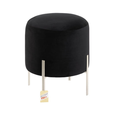 MODERN BLACK VELVET STOOL Default Title